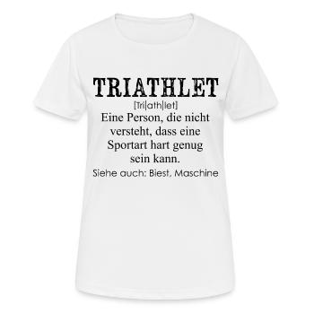 Triathlet - Frauen T-Shirt atmungsaktiv - Weiß - Vorne - AI Model Female 172 dark (172cm)
