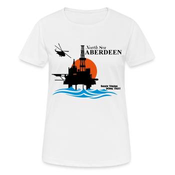 North Sea Aberdeen Oil Rig Platform - Women's Breathable T-Shirt - white - Front - AI Model Female 172 dark (172cm)