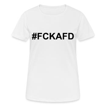 #FCKAFD Blanc - T-shirt respirant Femme - blanc - Devant - AI Model Female 172 dark (172cm)