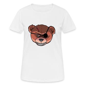 Horreur Teddy Monstre effrayant Zombie Ours Pirate - T-shirt respirant Femme - blanc - Devant - AI Model Female 172 dark (172cm)
