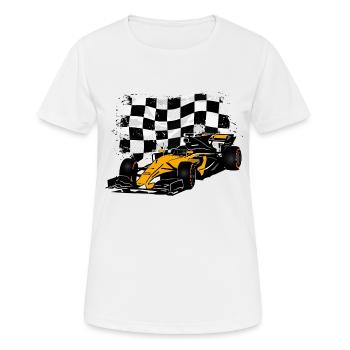 Racecar - Rennauto - Racing Flag - Frauen T-Shirt atmungsaktiv - Weiß - Vorne - AI Model Female 172 dark (172cm)