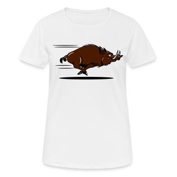 sanglier courant drôle - T-shirt respirant Femme - blanc - Devant - AI Model Female 172 dark (172cm)