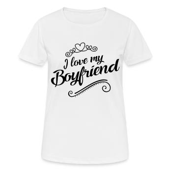 i love my boyfriend - Frauen T-Shirt atmungsaktiv - Weiß - Vorne - AI Model Female 172 dark (172cm)