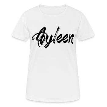 Ayleen - Frauen T-Shirt atmungsaktiv - Weiß - Vorne - AI Model Female 172 dark (172cm)