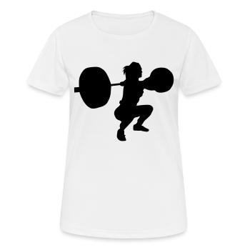 lift girl squat - Frauen T-Shirt atmungsaktiv - Weiß - Vorne - AI Model Female 172 dark (172cm)