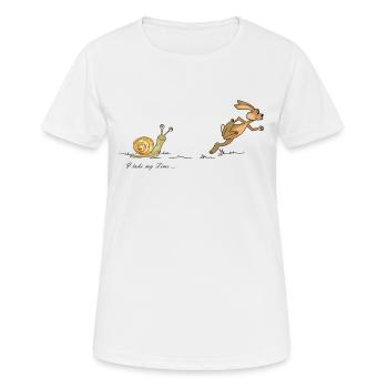 Mein Tempo, Schnecke, Hase - Frauen T-Shirt atmungsaktiv - Weiß - Vorne - AI Model Female 172 dark (172cm)