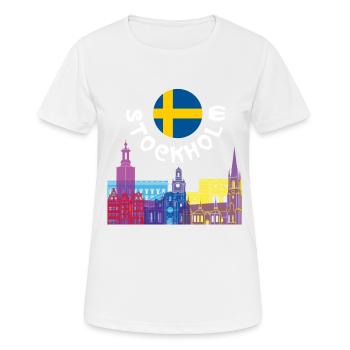 Stockholm - Frauen T-Shirt atmungsaktiv - Weiß - Vorne - AI Model Female 172 dark (172cm)