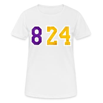 Kobe numéro 8 24 Légende du basket Vintage Fractale - T-shirt respirant Femme - blanc - Devant - AI Model Female 172 dark (172cm)
