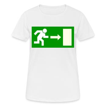 Exit sign template to personalize - Women's Breathable T-Shirt - white - Front - AI Model Female 172 dark (172cm)
