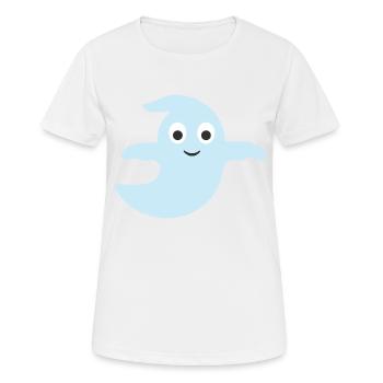 Geist - Frauen T-Shirt atmungsaktiv - Weiß - Vorne - AI Model Female 172 dark (172cm)