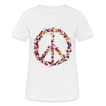 paix - T-shirt respirant Femme - blanc - Devant - AI Model Female 172 dark (172cm)