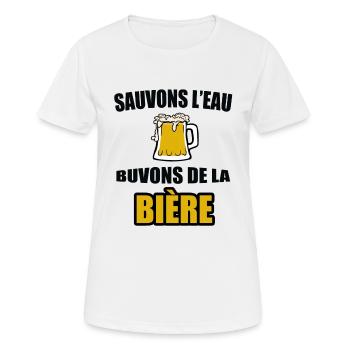 Humour de la bière - T-shirt respirant Femme - blanc - Devant - AI Model Female 172 dark (172cm)
