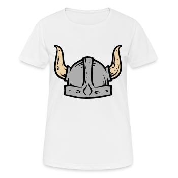 Wikinger Helm - Frauen T-Shirt atmungsaktiv - Weiß - Vorne - AI Model Female 172 dark (172cm)
