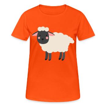 sheep - Women's Breathable T-Shirt - neon orange - Front - AI Model Female 172 dark (172cm)