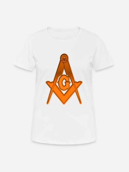 Bronze boussole franc-maçon - T-shirt respirant Femme - blanc