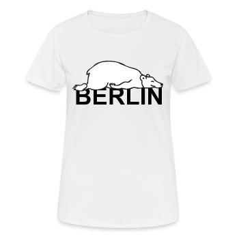 Berlin - La paresseuse Paule Allemagne Berlin Bear - T-shirt respirant Femme - blanc - Devant - AI Model Female 172 dark (172cm)