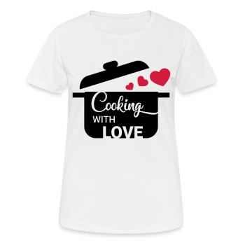 Cooking with love - Frauen T-Shirt atmungsaktiv - Weiß - Vorne - AI Model Female 172 dark (172cm)