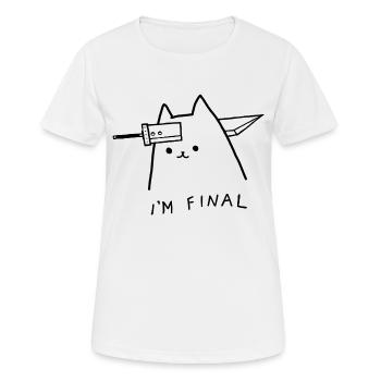 Cat in Fine - (I'm Final) Final Fantasy - Women's Breathable T-Shirt - white - Front - AI Model Female 172 dark (172cm)