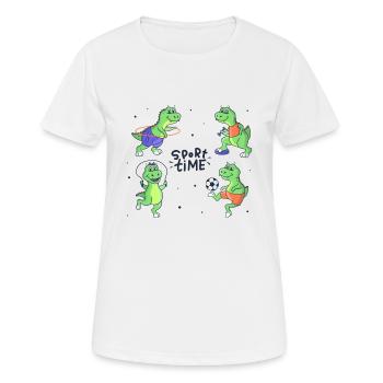 Sport temps dinosaure sport équipe mignon - T-shirt respirant Femme - blanc - Devant - AI Model Female 172 dark (172cm)