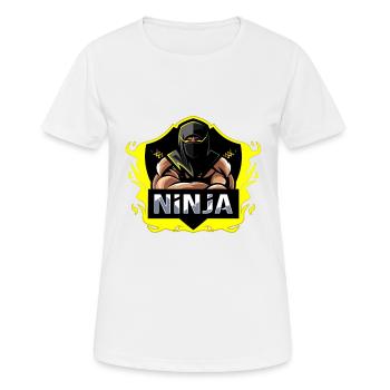 Ninja - Frauen T-Shirt atmungsaktiv - Weiß - Vorne - AI Model Female 172 dark (172cm)