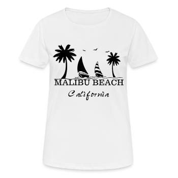 Malibu Californie - T-shirt respirant Femme - blanc - Devant - AI Model Female 172 dark (172cm)