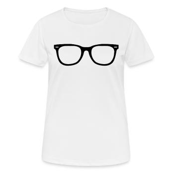 Retro Brille - Frauen T-Shirt atmungsaktiv - Weiß - Vorne - AI Model Female 172 dark (172cm)