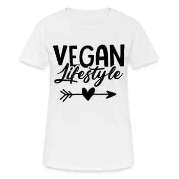 Vegan Lifestyle Vegans - T-shirt respirant Femme - blanc - Devant - AI Model Female 172 dark (172cm)