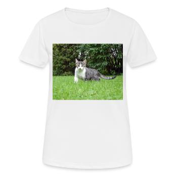 Chaton curieux - T-shirt respirant Femme - blanc - Devant - AI Model Female 172 dark (172cm)
