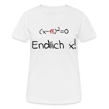 Endlich 18! - Geburtstag - für Mathematiker - Frauen T-Shirt atmungsaktiv - Weiß - Vorne - AI Model Female 172 dark (172cm)