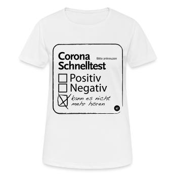 Corona Schnelltest - Frauen T-Shirt atmungsaktiv - Weiß - Vorne - AI Model Female 172 dark (172cm)
