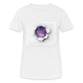 Zerrissenes Papier - Universum - Frauen T-Shirt atmungsaktiv - Weiß - Vorne - AI Model Female 172 dark (172cm)
