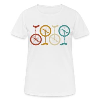 Monocycle monocycle vélo enfants filles rétro - T-shirt respirant Femme - blanc - Devant - AI Model Female 172 dark (172cm)
