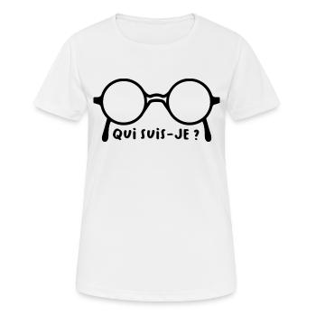 Lunette qui suis je - T-shirt respirant Femme - blanc - Devant - AI Model Female 172 dark (172cm)