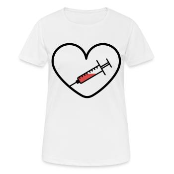 Impfstoff Virus Covid Herz Befürworter Design - Frauen T-Shirt atmungsaktiv - Weiß - Vorne - AI Model Female 172 dark (172cm)