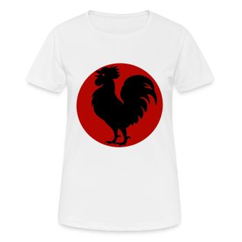 Hahn Ross - Frauen T-Shirt atmungsaktiv - Weiß - Vorne - AI Model Female 172 dark (172cm)