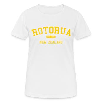 Nouvelle-Zélande - Rotorua - Kiwi - Maori - Neuseeland - T-shirt respirant Femme - blanc - Devant - AI Model Female 172 dark (172cm)