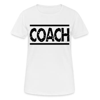 Trainer - Frauen T-Shirt atmungsaktiv - Weiß - Vorne - AI Model Female 172 dark (172cm)
