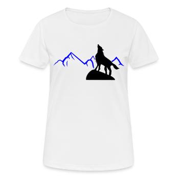 Wolf Cry Mountains - Frauen T-Shirt atmungsaktiv - Weiß - Vorne - AI Model Female 172 dark (172cm)