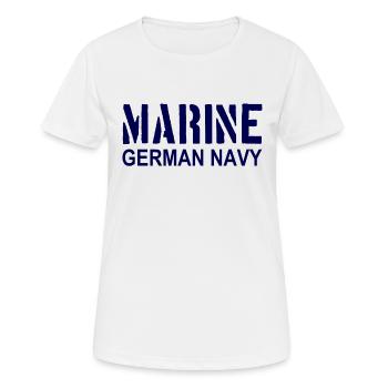 Marine - German Navy - Militär - Seefahrt Schiffe - Frauen T-Shirt atmungsaktiv - Weiß - Vorne - AI Model Female 172 dark (172cm)