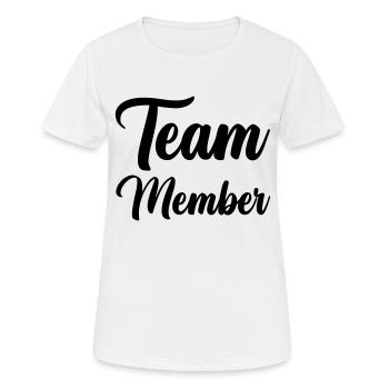 Membres de l’équipe - T-shirt respirant Femme - blanc - Devant - AI Model Female 172 dark (172cm)