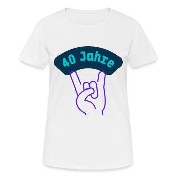40 Jahre mit Rockmusik - Frauen T-Shirt atmungsaktiv - Weiß - Vorne - AI Model Female 172 dark (172cm)