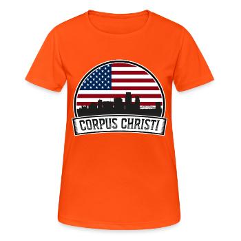 CORPUS CHRISTI - T-shirt respirant Femme - orange néon - Devant - AI Model Female 172 dark (172cm)