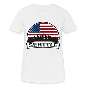Seattle USA - Women's Breathable T-Shirt - white - Front - AI Model Female 172 dark (172cm)