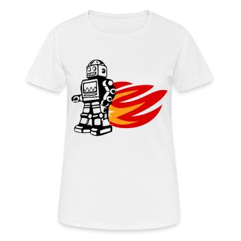 Burnout-Bot - Frauen T-Shirt atmungsaktiv - Weiß - Vorne - AI Model Female 172 dark (172cm)