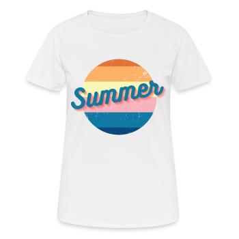 Vintage Coloré Summer Retro Design - T-shirt respirant Femme - blanc - Devant - AI Model Female 172 dark (172cm)