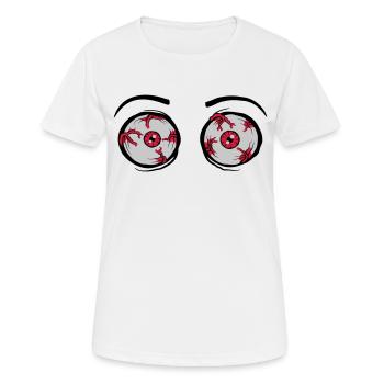 2 crazy scary eyes - Women's Breathable T-Shirt - white - Front - AI Model Female 172 dark (172cm)
