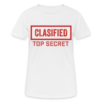 Top Secret clasifié - T-shirt respirant Femme - blanc - Devant - AI Model Female 172 dark (172cm)