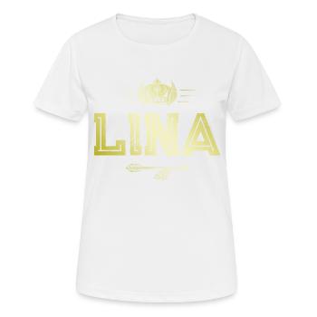 Lina - Frauen T-Shirt atmungsaktiv - Weiß - Vorne - AI Model Female 172 dark (172cm)