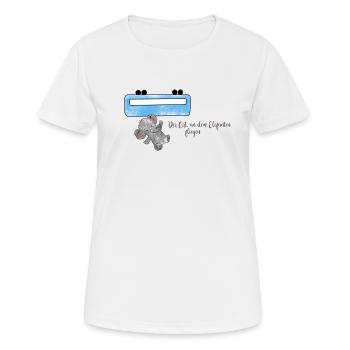 Der Ort, an dem Elefanten fliegen - Frauen T-Shirt atmungsaktiv - Weiß - Vorne - AI Model Female 172 dark (172cm)