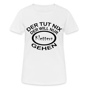 climbing - Frauen T-Shirt atmungsaktiv - Weiß - Vorne - AI Model Female 172 dark (172cm)